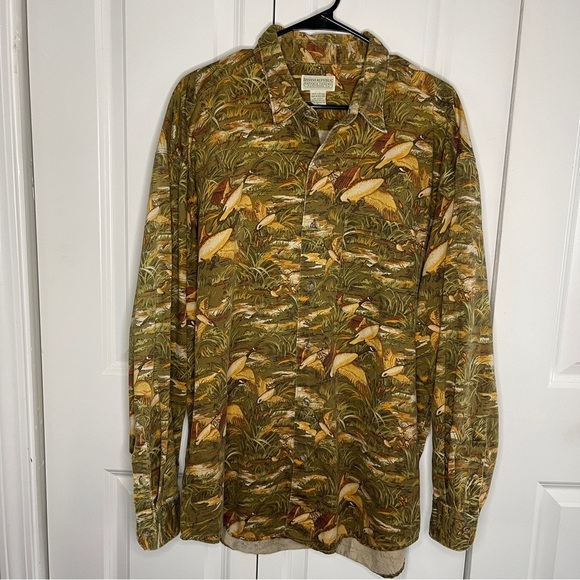 Vintage Banana Republic Safari & Travel Button Down Size XL Geese Duck 90s Hunt - Picture 1 of 5